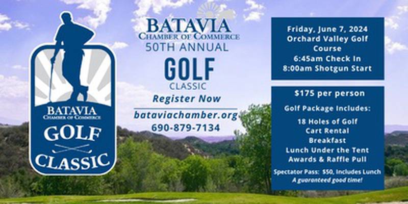 The Batavia Chamber’s 50th Annual Golf Outing will be held on Friday, June 7 at Orchard Valley Golf Course.