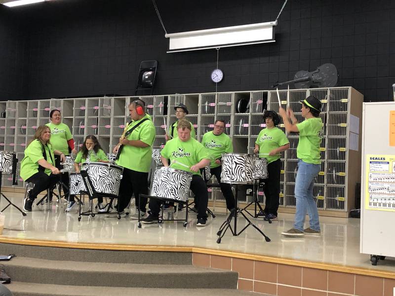 The Kingpins perform Saturday at Marlowe Middle School in Lake in the Hills during an event to celebrate inclusion of those with disabilities.