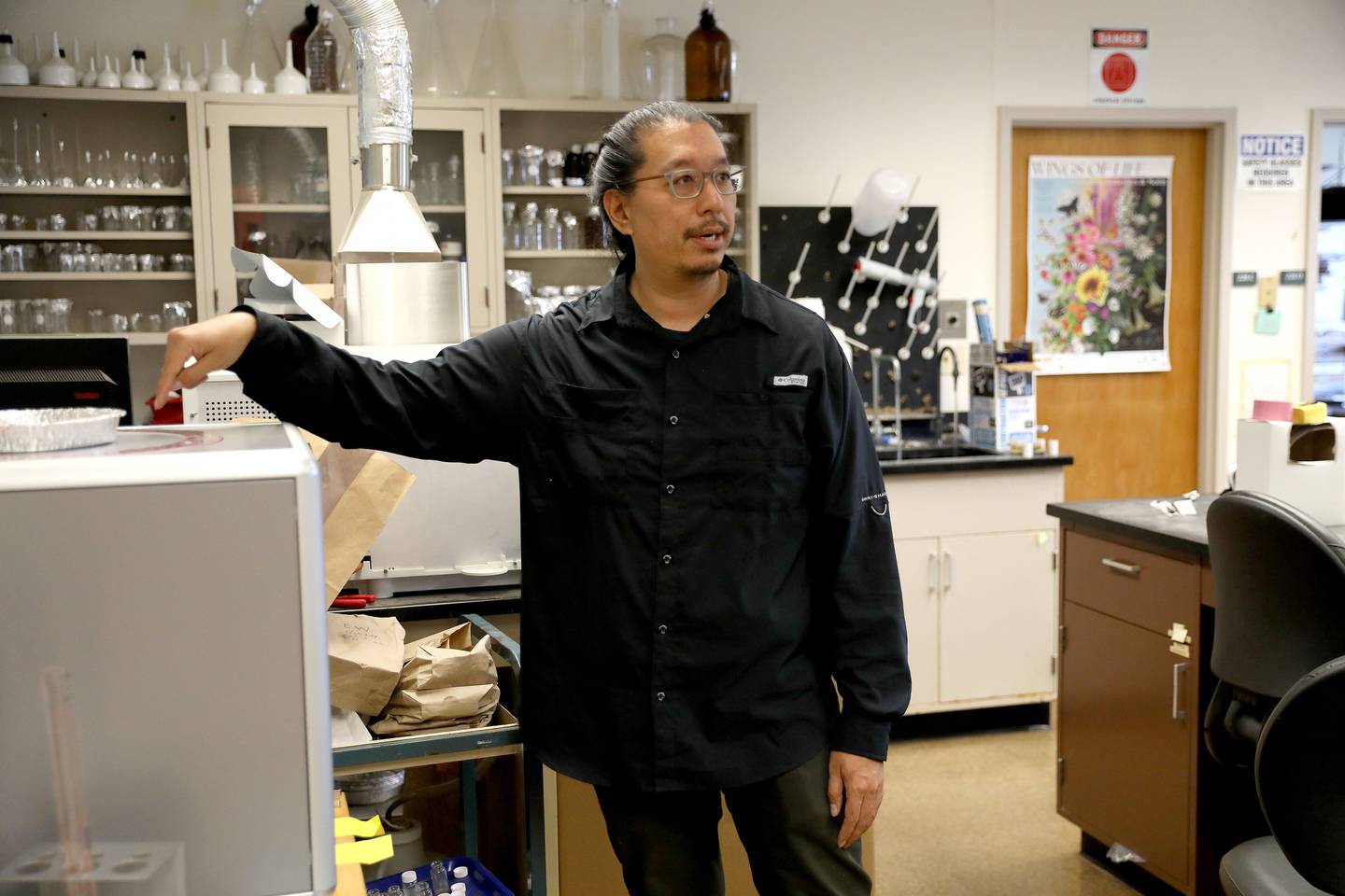 Marvin Lo, research program manager for the Root Biology Lab at the Morton Arboretum in Lisle, discusses the research he and other scientists are doing in regards to cicadas and their effects on the soil and environment.