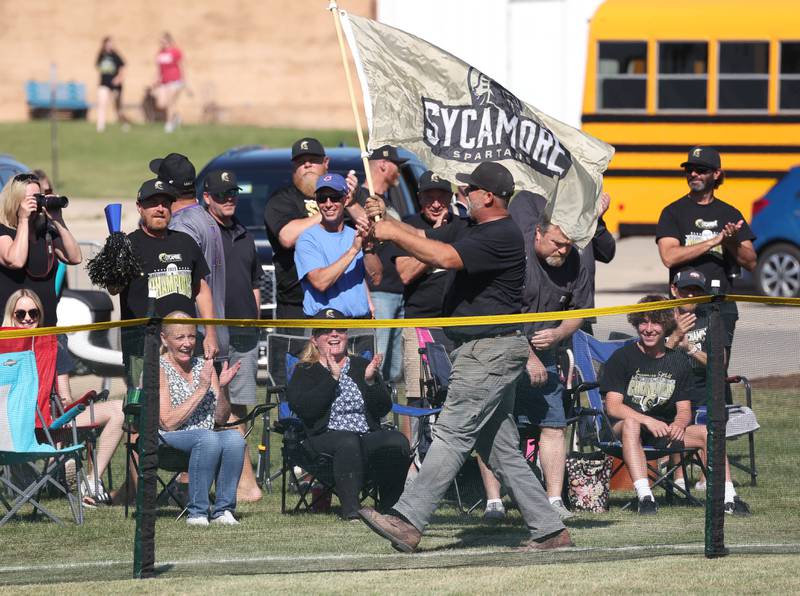 Sycamore fans get fired up before their Class 3A sectional semifinal against Kaneland Thursday, May 30, 2024, at Sycamore High School.