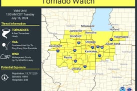 Tornado watch issued for most of northern Illinois until 1 a.m. Tuesday