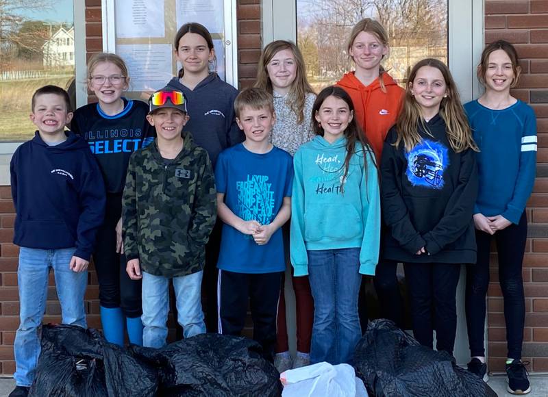 Members of the Dream Catchers 4-H Club participated in a roadside clean-up of Fox River Drive in Millbrook.