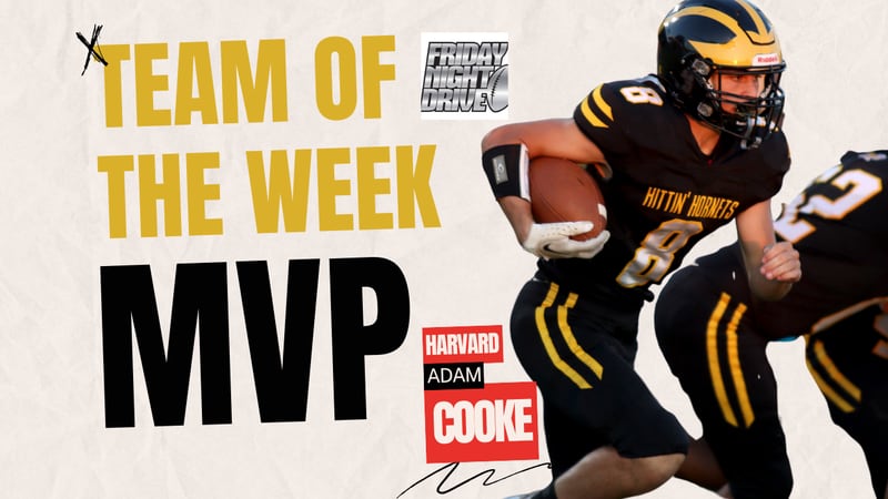 Harvard quarterback Adam Cooke is the Friday Night Drive Team of the Week MVP for Week 1 of the 2024 season