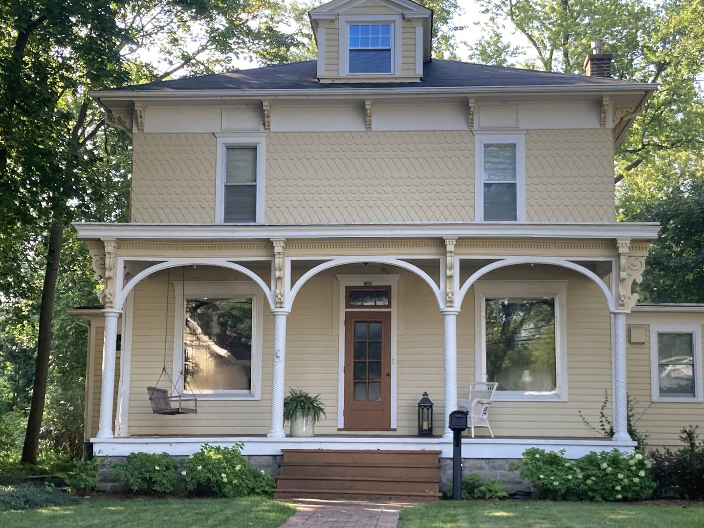 The wood spiral rope-patterned columns will be getting replaced on this1874 home at 411 Prairie St. with assistance from the St. Charles façade improvement grant.