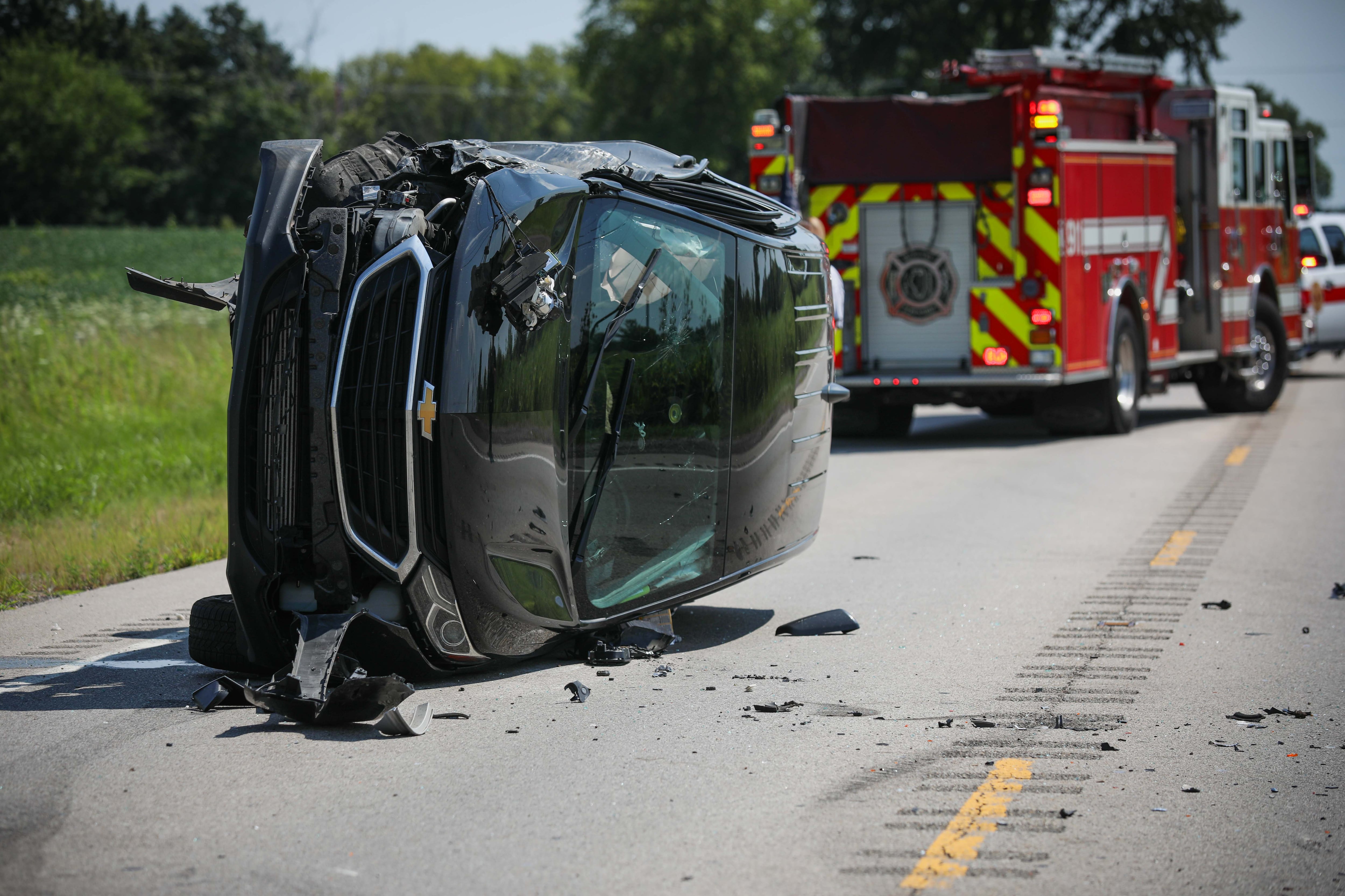 No injuries reported in a rollover crash that shut down Route 31 for almost two hours Wednesday afternoon in Prairie Grove, officials report.