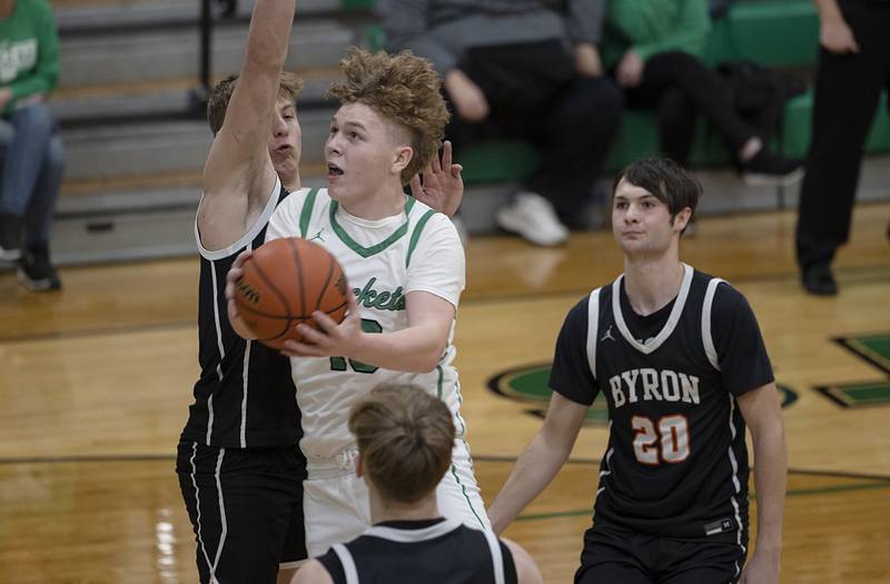 Rock Falls’ Kuitim Heald puts up a shot Friday, Jan. 6, 2023 against Byron.