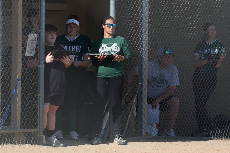 Plainfield Central head coach Kate Welsh watches the game against Joliet West on Wednesday, May 15, 2024 in Joliet.