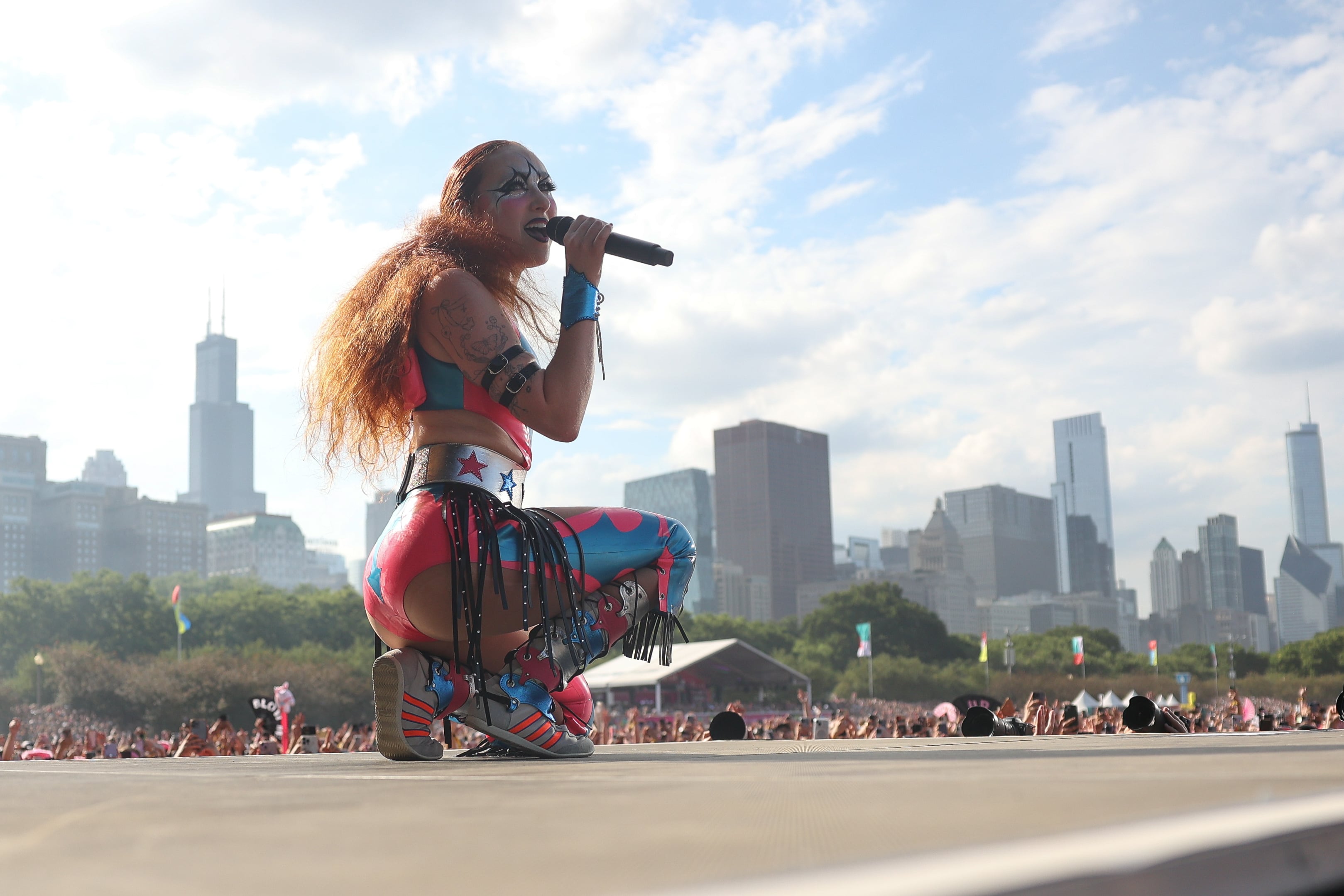 Chappell Roan performs at Lollapalooza on Aug. 1, 2024 in Chicago.