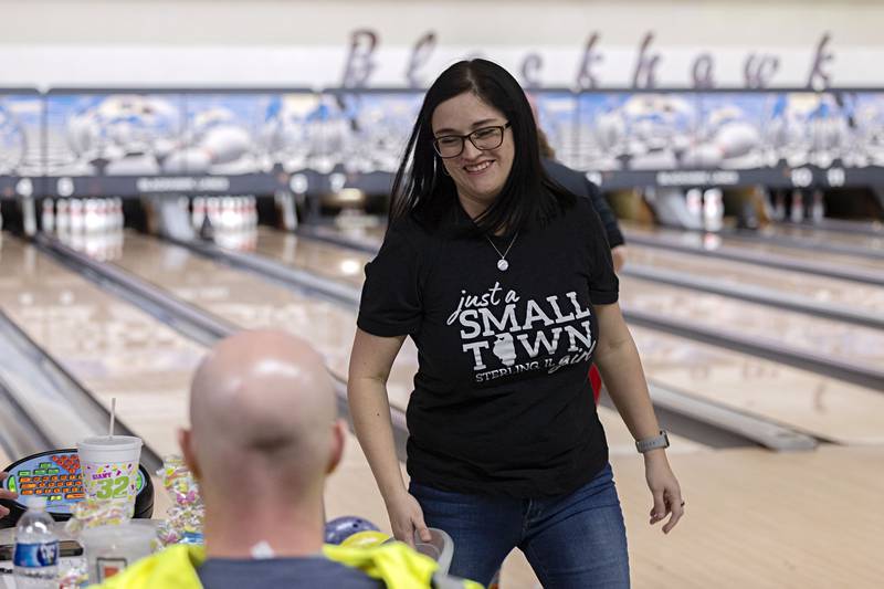 Sterling mayoral candidate Diana Merdian spent the evening of the race with her bowling team at Blackhawk Lanes Tuesday, April 4, 2023. Merdian won the race.