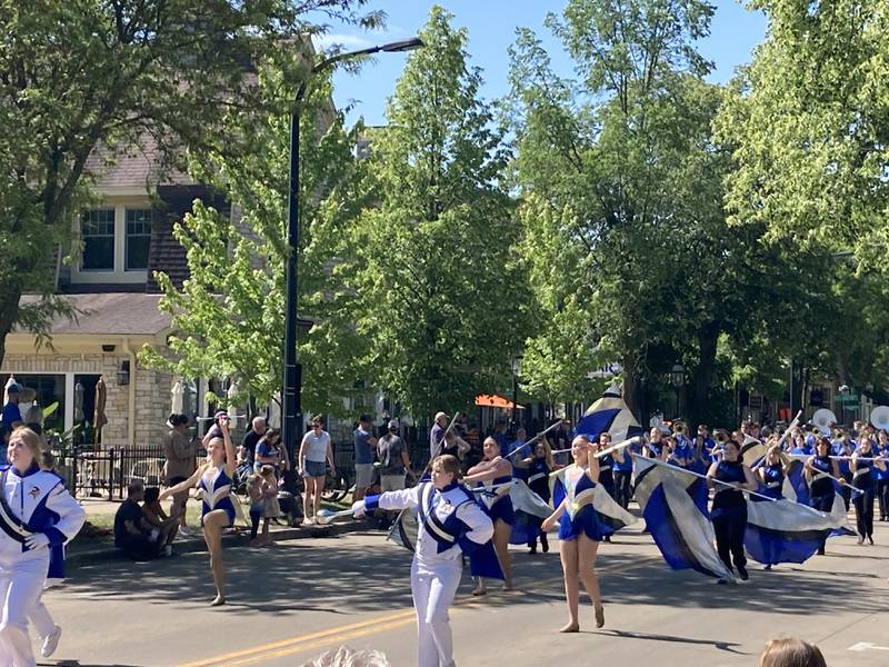 Geneva High School Band marches in the city's Memorial Day parade on May 29, 2023.