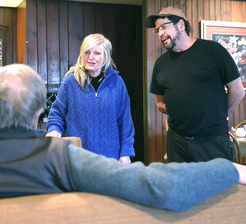 The Hillside Restaurant owners Mary and Gavin Wilson (right) talk to regulars Vincent Boone and Vicki Erwin, of DeKalb, Wednesday, Feb. 22, 2023, at eatery in DeKalb. Hillside will soon be closing its doors after 68 years in business.