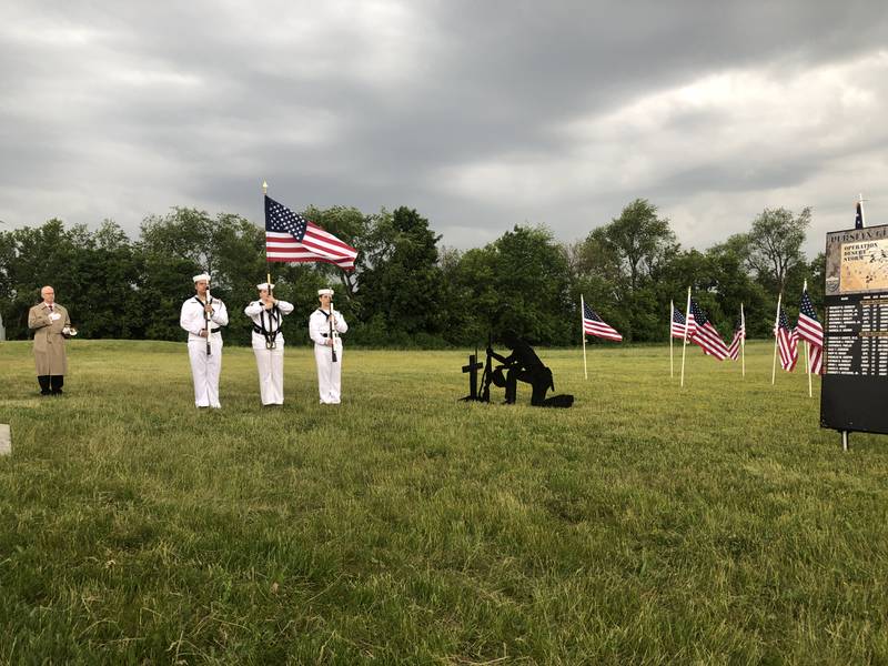 Volunteers from the Sea Cadets carried the colors on Friday, May 24, 2024, during the Field of the Fallen opening ceremony in Cary.