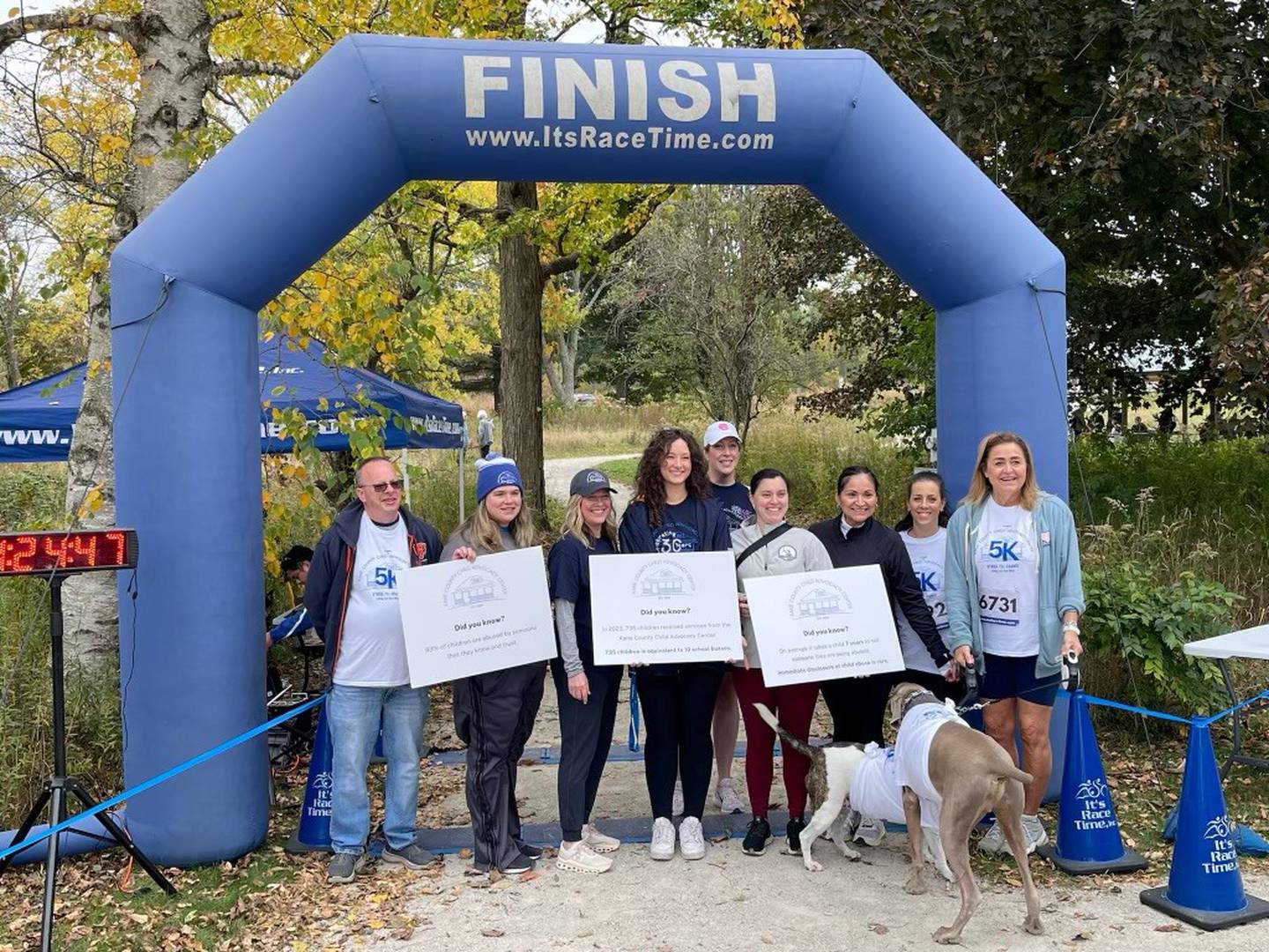 The staff of the Kane County Child Advocacy Center following the Stride for Change 5K, marking the 30th year of its support and services for abused and neglected children.