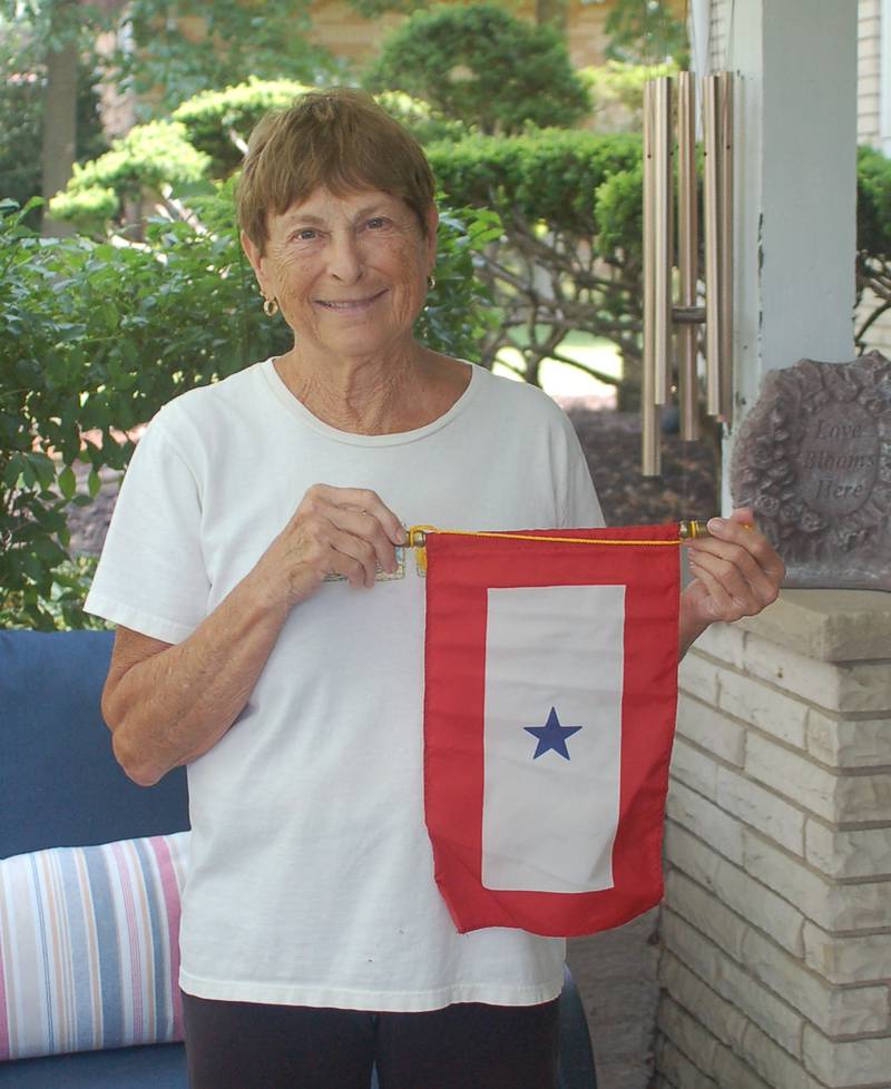 Granville American Legion Post 180 Commander Ron Bluemer presented a Blue Star banner on June 15 to Nancy Thompson (pictured).