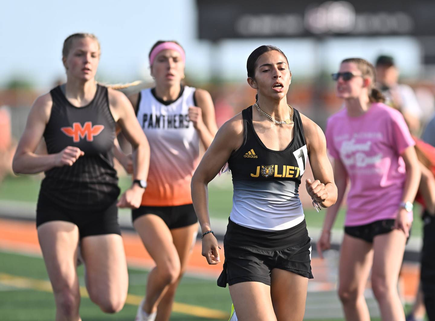Joliet West's Janellisa Oceguera runs the 800 during the 3A Minooka Sectional contested Wednesday, May 8, 2024.