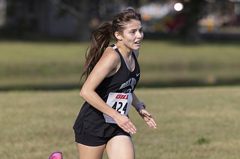 Rock Falls’ Hanna Ford takes third Tuesday, Sept. 12, 2023 during the Twin Cities Cross Country Meet at Centennial Park in Rock Falls.