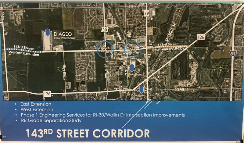 Map of the upcoming 143rd Street extended corridor through Plainfield.