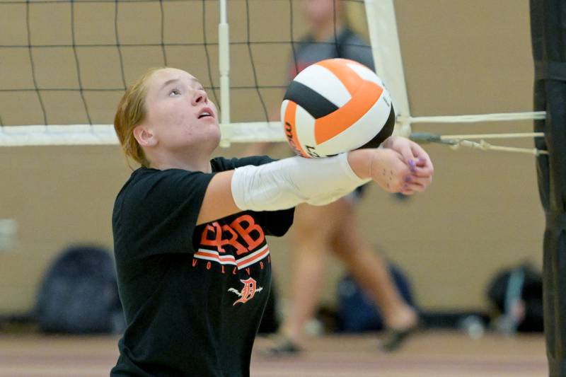 DeKalb's Jaden Longeville during a summer league match against Kaneland in DeKalb on Sunday, July 21, 2024.