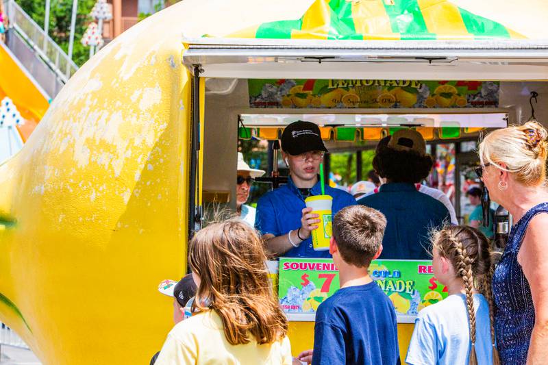 Kyra Thebult, 18, makes and distributes lemonade during the Downer’s Grove Rotary Fest, Saturday, June 22, 2024.

Suzanne Tennant/For Shaw Local News Media