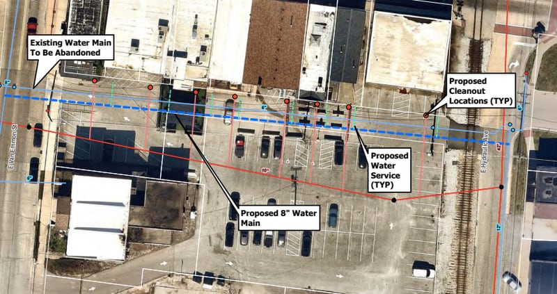 Yorkville is replacing a watermain in the downtown district, along Route 47, to help spur greater business development and to meet the mandates of their recent Lake Michigan water agreement with the DuPage Water Commission.