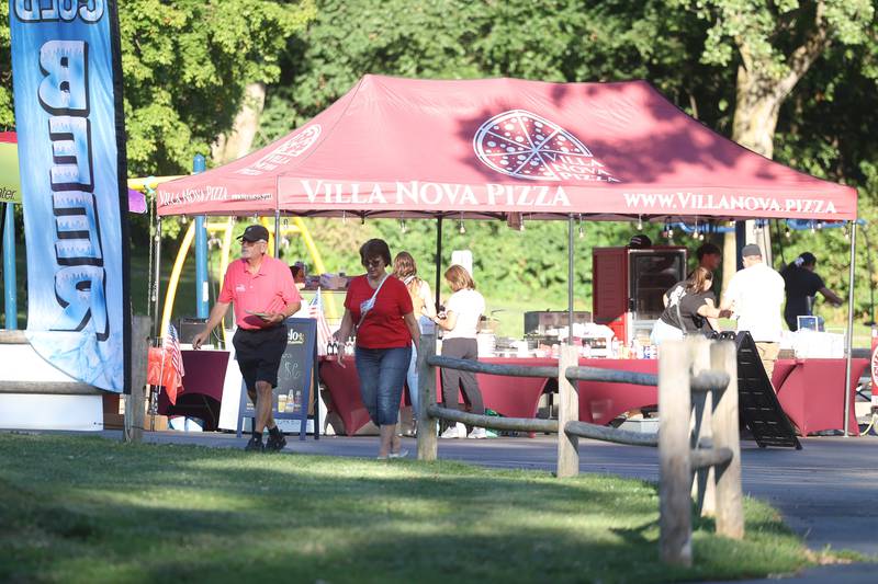 Villa Nova Pizza set up a tent for the Live Music and fireworks at Dellwood Park in Lockport on Wednesday July 3, 2024.