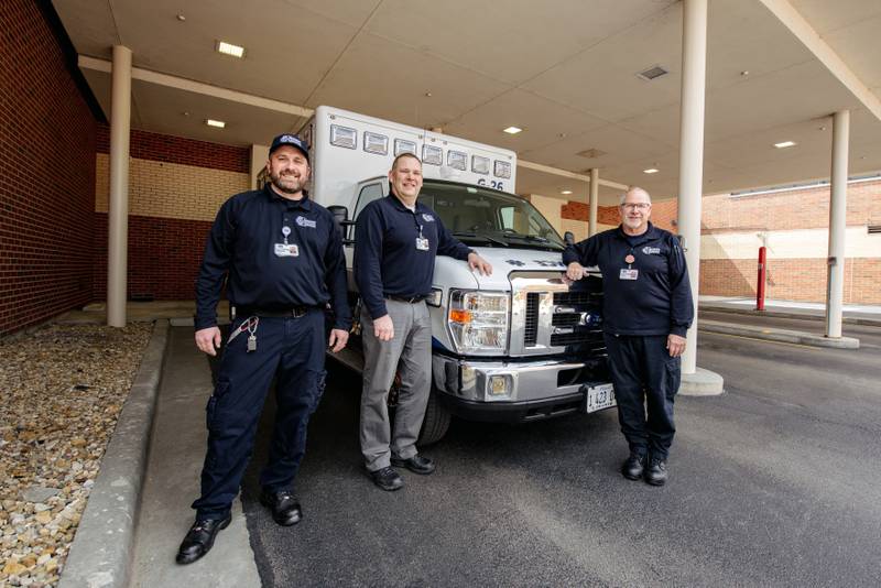 CGH Paramedic Kevin Allen, CGH Assistant Director/Education Coordinator & TC Coordinator for CPR and ACLS Chad Hartman, and CGH EMT Tom Hartman are shown at CGH Medical Center, Sterling.