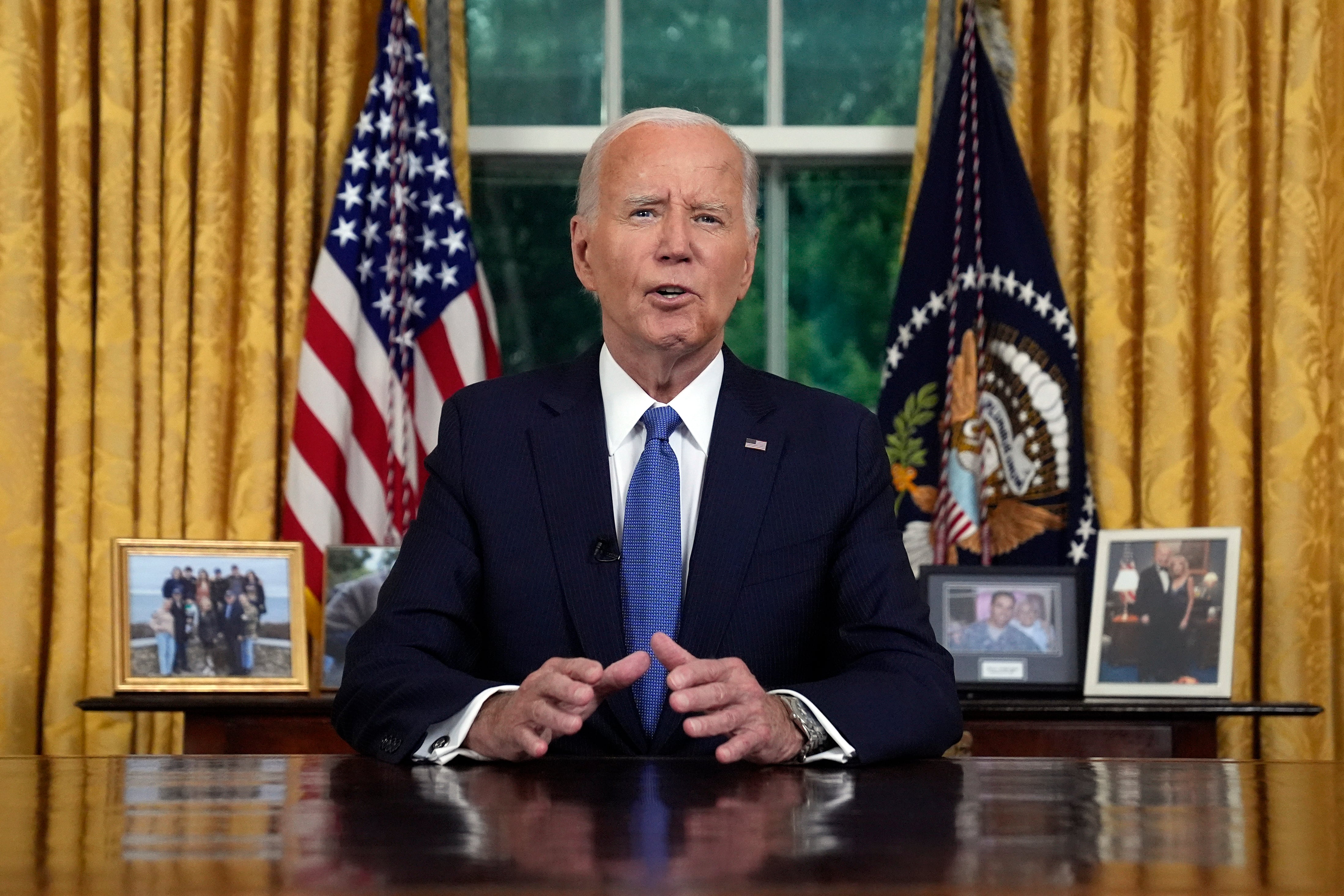 Biden delivers solemn call to defend democracy as he lays out his reasons for quitting race