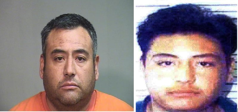 Roberto Valdez-Calixto, shown in a 2024 mugshot and in one taken before 2005, was returned to McHenry County in March 2024 for the 2005 murder in Harvard. Valdez-Calixto had topped the McHenry County most-wanted list. He had fled to Mexico, authorities said.