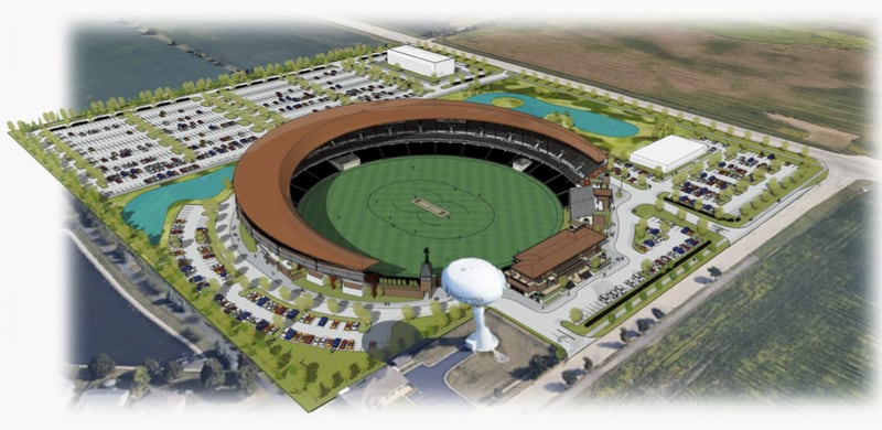 Oswego resident Paresh Patel of Chakra360 LLC has submitted plans to build a professional cricket stadium with a clubhouse and restaurant on 33.48 acres at the northwest corner of Orchard Road and Tuscany Trail in Oswego. The land is currently zoned for manufacturing and the proposed stadium would be considered a special use.