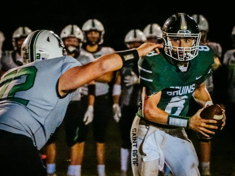 Gino Ferrari of St. Bede runs ball on Friday, September 6, 2024 at St. Bede in Peru.