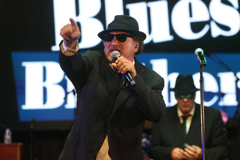 Jim Belushi. aka Zee Blues, performs at Blues Brothers Con: The Sequel on Saturday, Aug. 17, 2024 at the Old Joliet Prison.