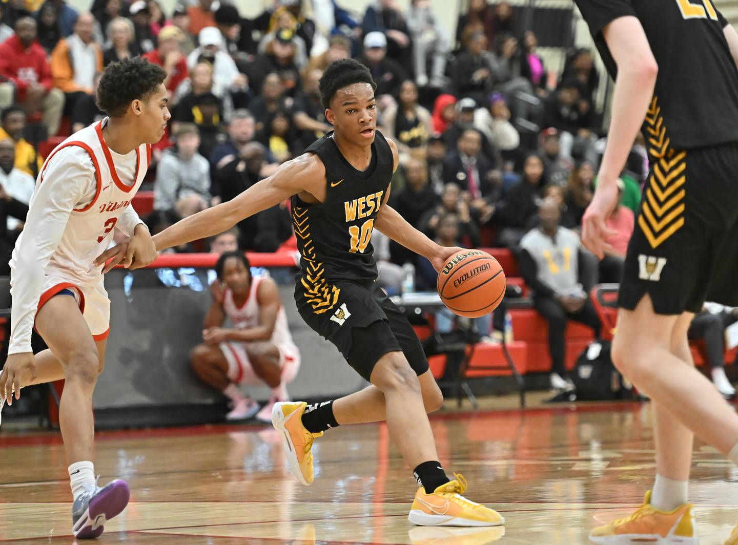 Joliet West's Zion Gross in action  during the Class 4A sectional semifinal at Rich Township against Homewood Flossmoor on Tuesday, Feb. 27, 2024, at Richton Park. (Dean Reid for Shaw Local News Network)