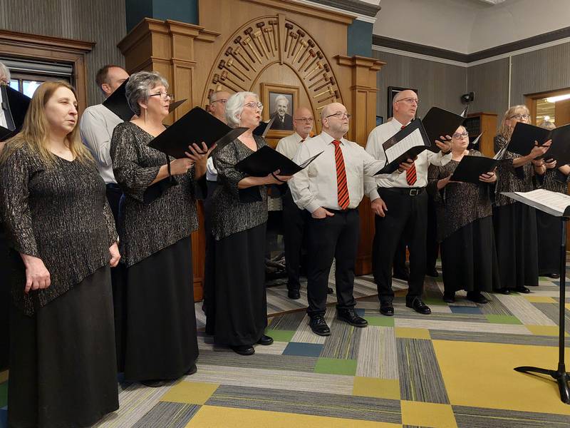 The Prairie Singers performed some springtime, gospel and patriotic songs Tuesday, April 2, 2024, at the Streator Public Library.