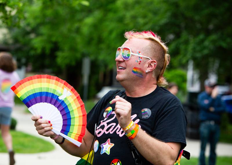 Ricky Parker of Plainfield, IL  dances during the Downer’s Grove Pride Fest on Saturday, June 8, 2024.

Suzanne Tennant/For Shaw Local News Media