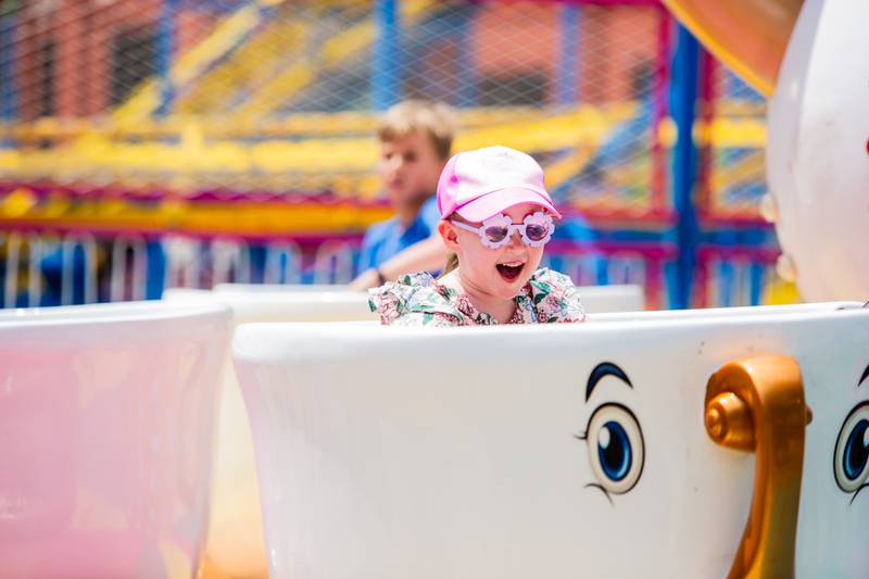 Penny, 4, (mother did not want to reveal last name) of Darien, rides the teacups during the Downer’s Grove Rotary Fest, Saturday, June 22, 2024.

Suzanne Tennant/For Shaw Local News Media