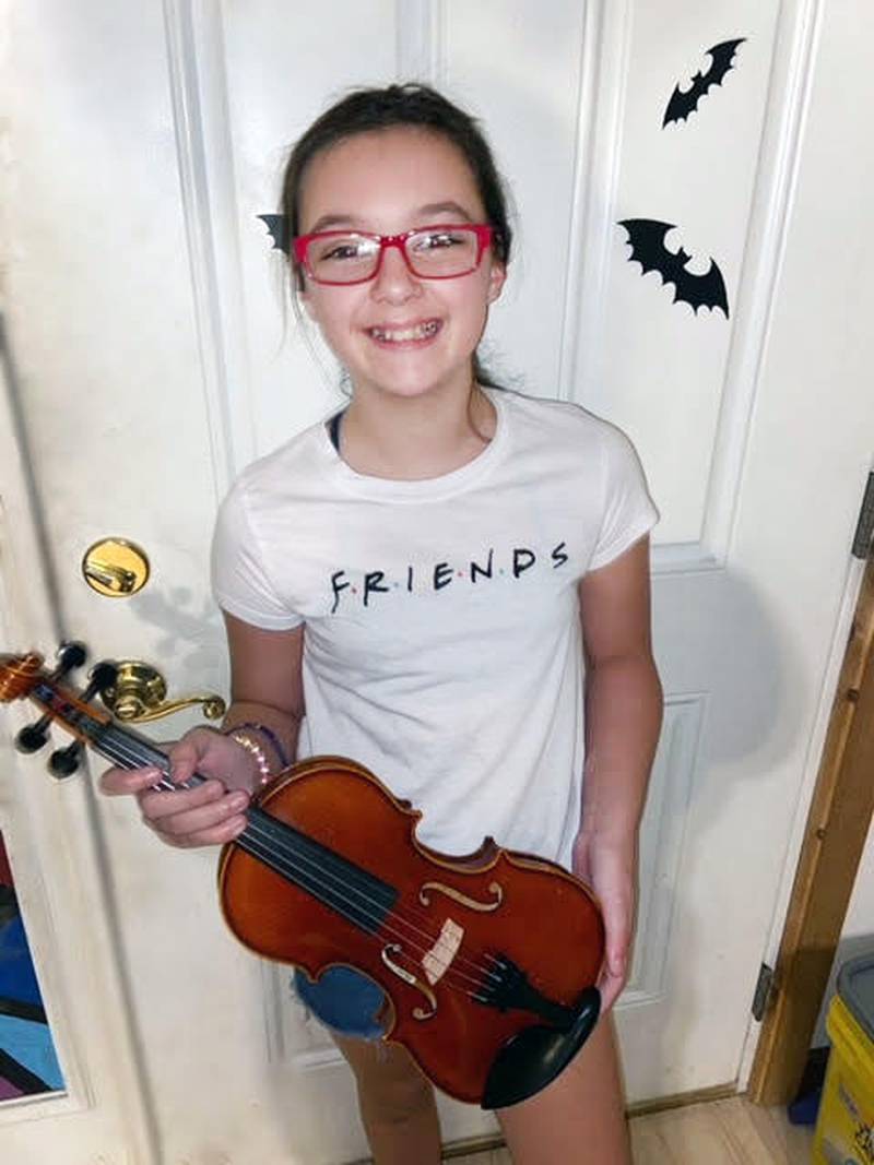 Two Huntley Middle School students received musical instruments through the Kishwaukee Symphony Music Education Outreach Fund.