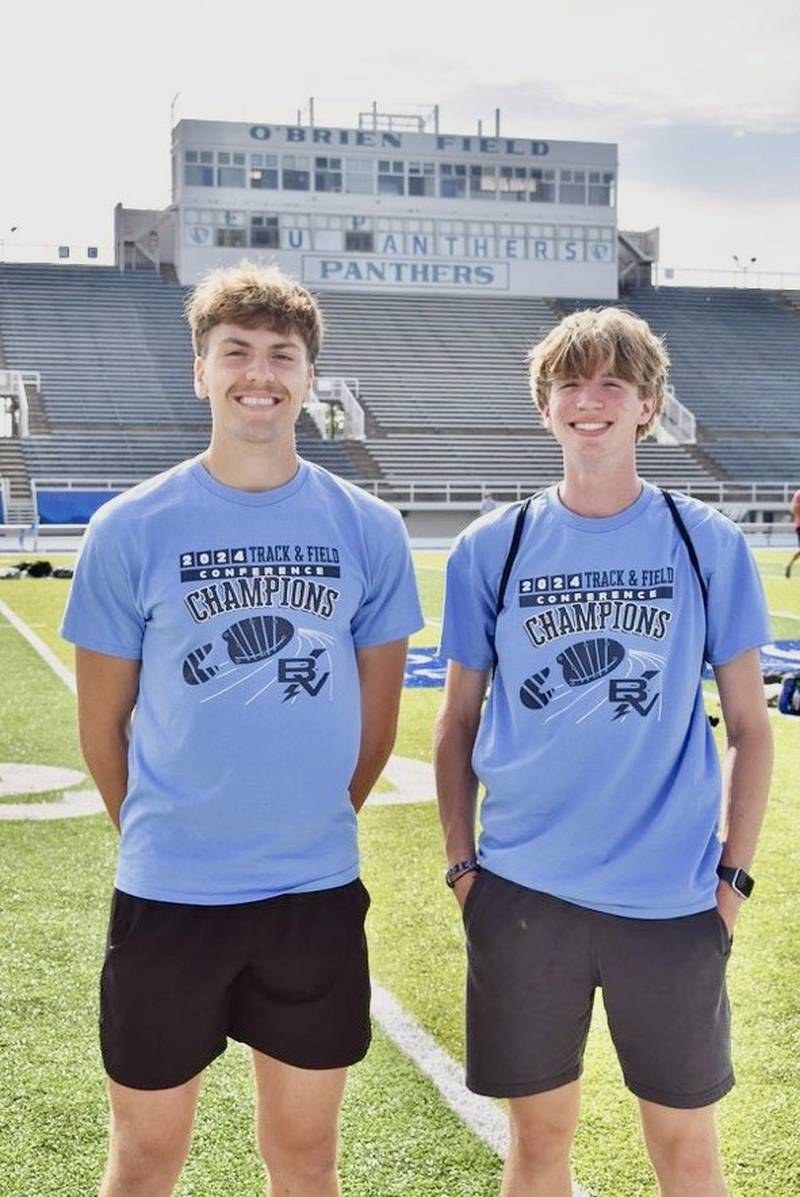 Bureau Valley's Landon Hulsing (left) and Justin Moon have arrived in Charleston and ready to compete at state. They are among 11 Bureau County athletes competing in the IHSA State Track & Field Meet.