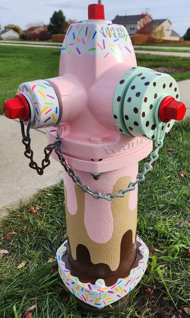 2023 Paint-A-Plug fire hydrant painted by Megan Flack