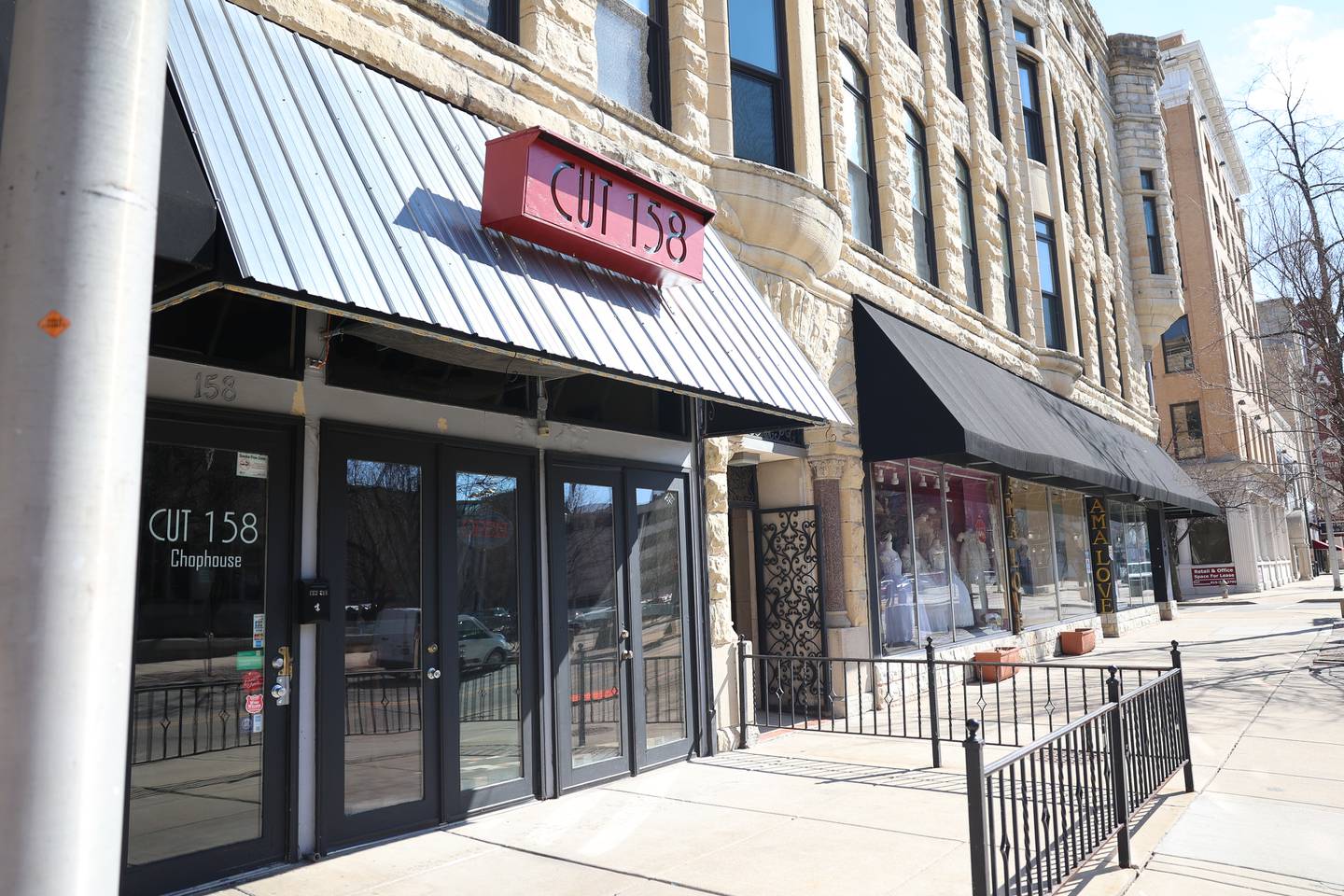 Recently opened Cut 158 restaurant along North Chicago Street. Wednesday, Mar. 9, 2022, in Joliet.