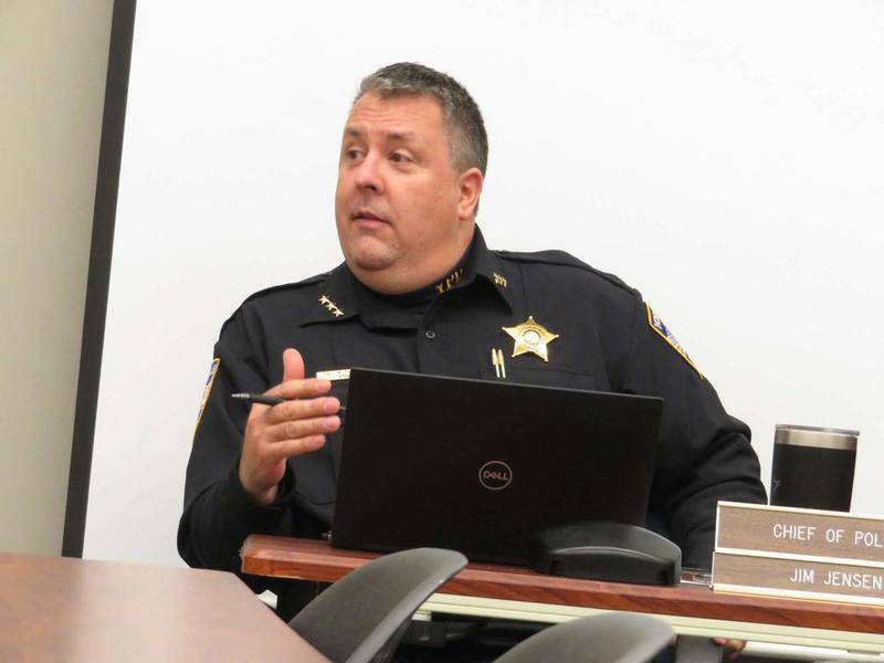 File photo: Yorkville Police Chief Jim Jensen talks during a Feb. 25 City Council meeting at City Hall, 800 Game Farm Road in Yorkville.