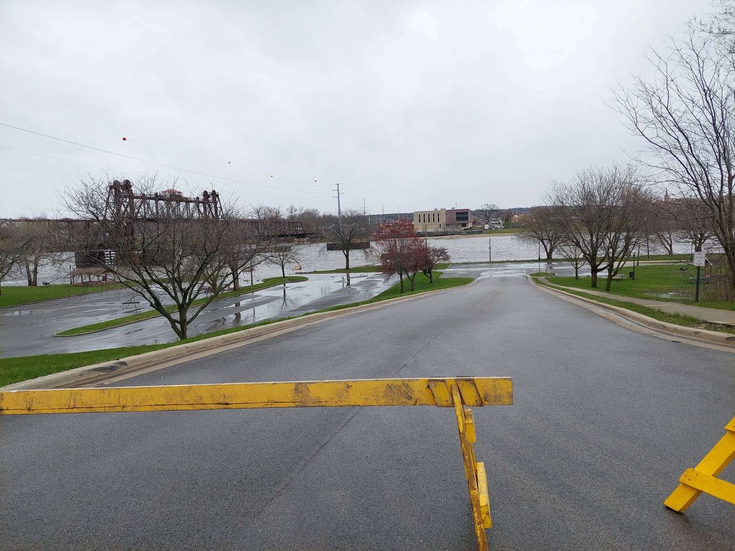 Allen Park in Ottawa is closed Wednesday, April 3, 2024, because of the threat of flooding.