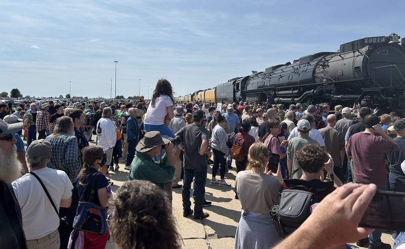 The Big Boy 4014 steam locomotive drew an estimated 61,000 people to a daylong event on Sunday, Sept. 8, 2024 in Rochelle.