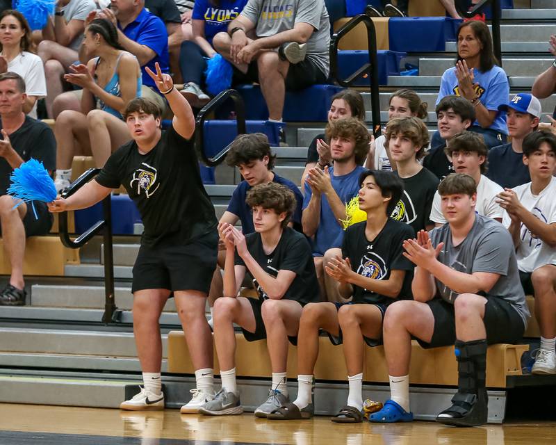 Lyons student section during Oswego Sectional final between Downers Grove North at Lyons.  May 30, 2023.