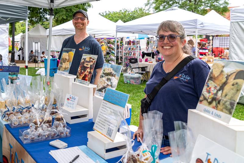 Diane Borin, owner of To Di For Baked Goods and her husband Corey at the Hinsdale 4th of July Family Celebration.  July 4th, 2024.