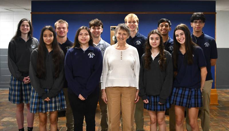 Pictured are honored students with Sr. Terry Middendorf, Nazareth Academic Dean, center.