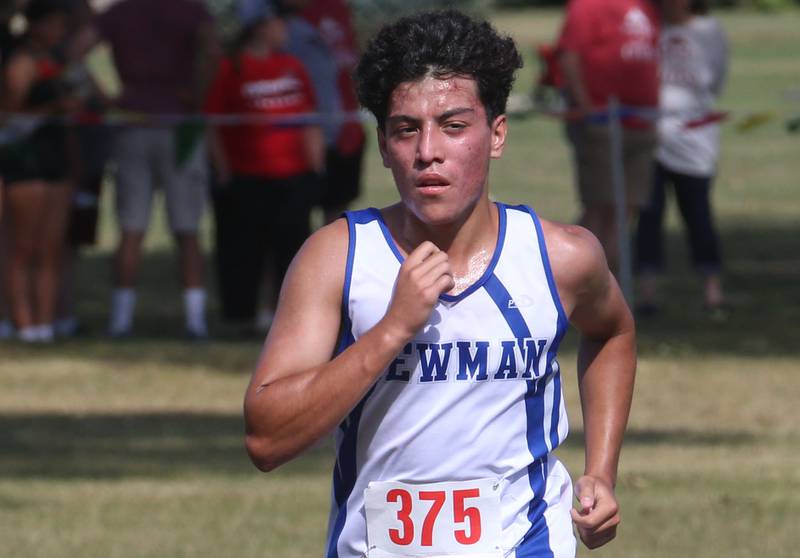 Newman's Ricado Hernandez runs in the Gary Coates Cross Country Invitational on Saturday, Sept. 14, 2024 Zearing Park in Princeton.