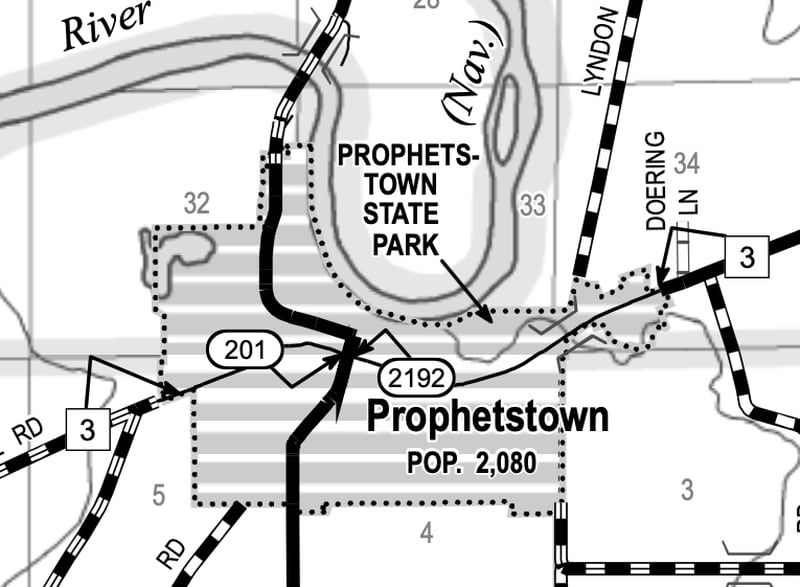 Map of Prophetstown.