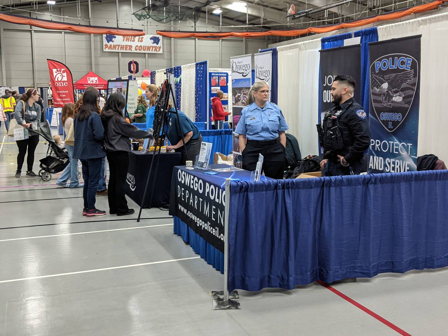 The village of Oswego and the Oswego Police Department had booths at the Oswego Hometown Expo, held Feb. 24 at Oswego High School.
