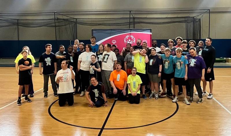 Athletes with special needs participated in a basketball camp for Special Olympians run by Outwork Elite coaches and players at Newman Central Catholic School in Sterling.