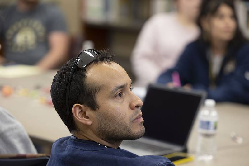 Sterling School’s paraprofessionals attend a meeting Friday, April 21, 2023. about SPS University, a program meant to fast track those who want to full time teachers.